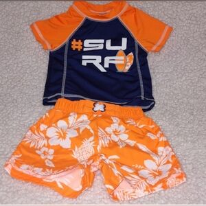 Baby Boy Kids Swim Set - Orange and Blue Size 3M